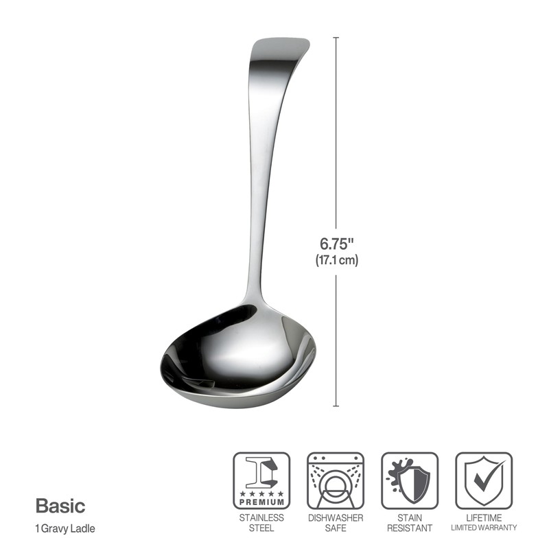Towle Living Basic Serving Gravy LadleServing Utensil, Silverware