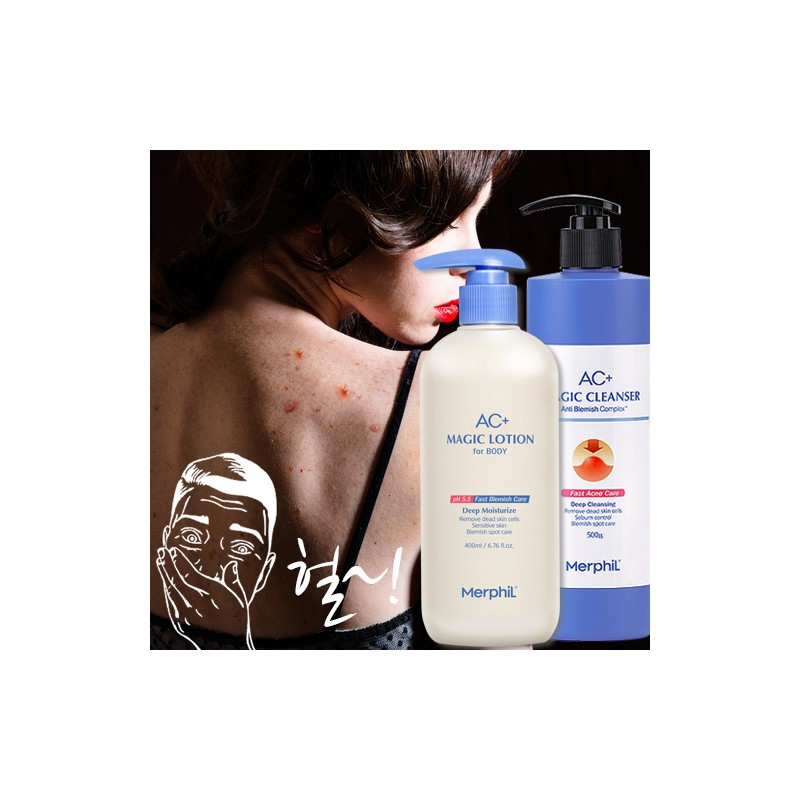 메르필 바디여드름 개선! AC+바디워시 500g &amp; AC+매직바디로션 400ml SET Merfil