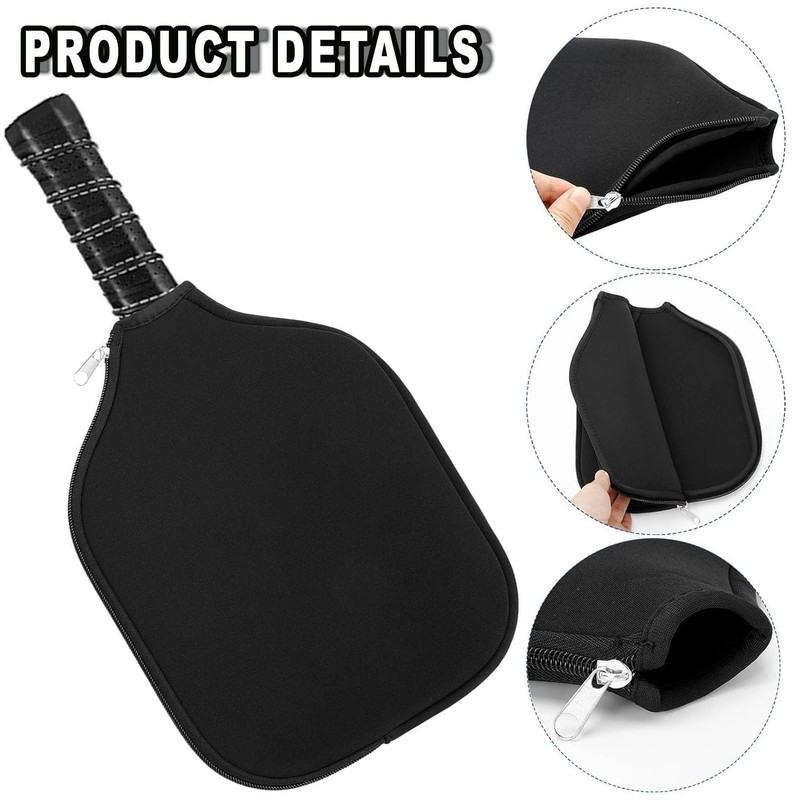 BEANPRECOY 2Pcs Neoprene Pickleball Paddle Covers (8.27 x 11.02 inch)