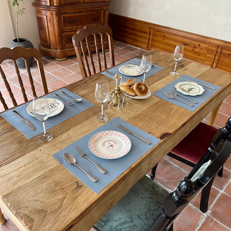 WAZAIGUR Placemats,Easy to Clean Crisscross Woven Vinyl Place Mats Durable