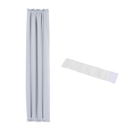 PATIKIL Blackout Door Curtain, 25 Inch W x 72 Inch L French Window Door Half Curtain Thermal Insulated Blackout Shades with Adjustable Tie Back for Kitchen Home, 1 Panel, White-grey