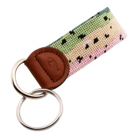 Huck Venture Hand-Stitched Needlepoint Key Fob or Key Chain (Trout)
