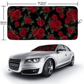 Vintage Red Rose Windshield Sunshade for Car SUV Truck Foldable Uv Ray Reflector Front Window Sun Shade Visor Shield Cover