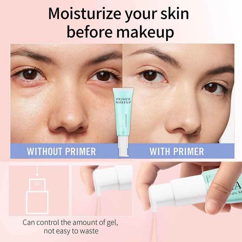 Face Primer, Long Lasting Hydrating Makeup Invisible Pore Under Foundation,