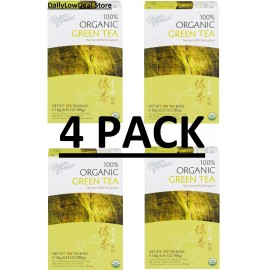 4 PACK - Prince of Peace 100% Organic Green Tea - 100 Tea Bags (Total 400 Bags)