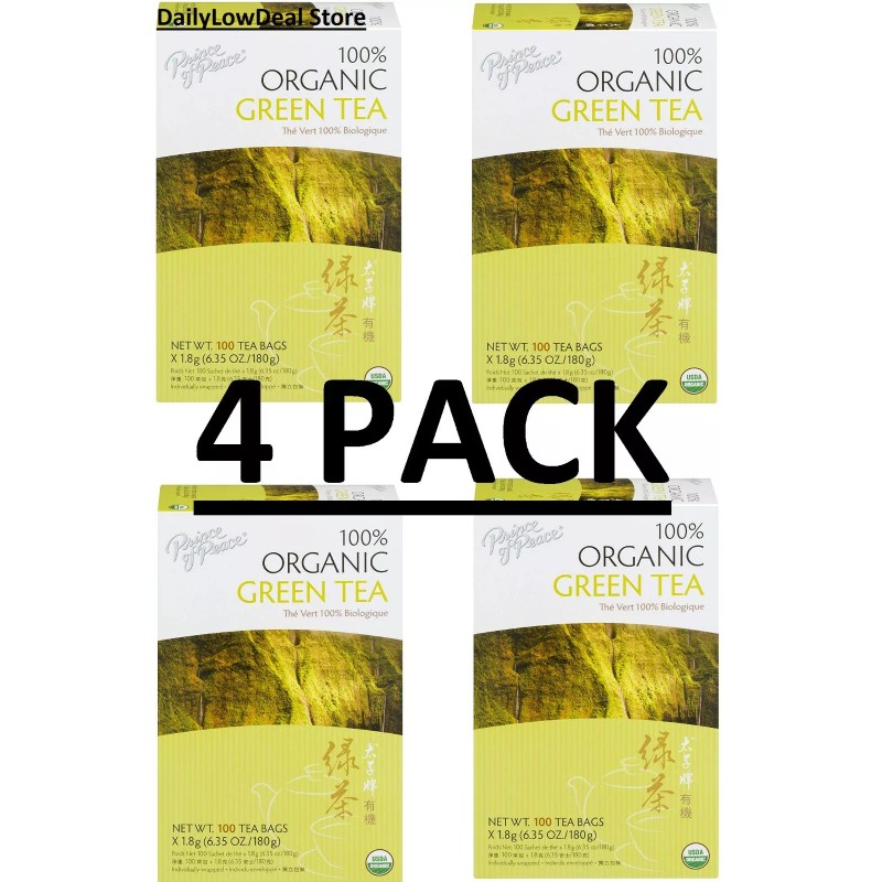4 PACK - Prince of Peace 100% Organic Green Tea