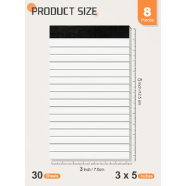 8 Pack Small Notepads Refills Notepad Replacement Refills Memo Pads 3 x 5 in Lined Writing Note Pads with 30 Sheets Paper in Each Pad Mini Pocket Notebook Refills for Taking Notes White Writing Pads