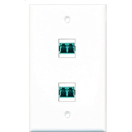 RiteAV - 2 Port LC Fiber 10GB Duplex Wall Plate - White