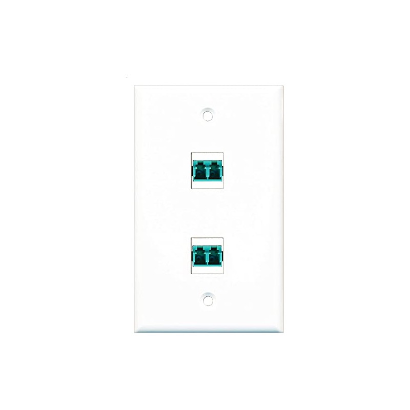 RiteAV - 2 Port LC Fiber 10GB Duplex Wall Plate