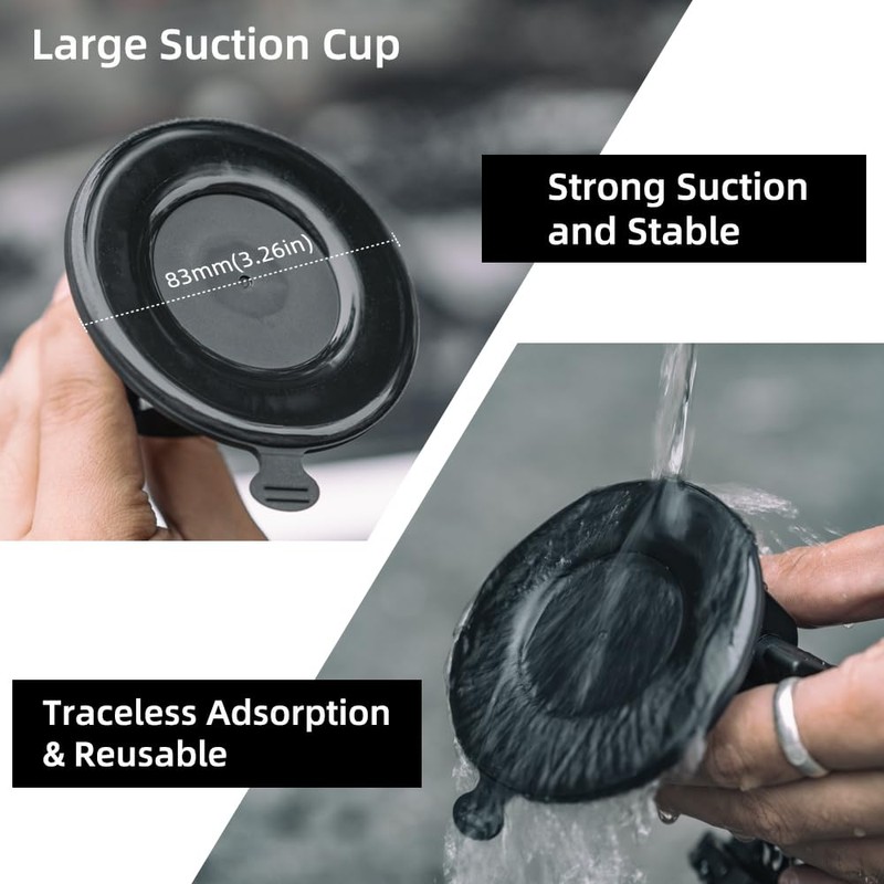 SUREWO Pocket 3 Suction Cup Mount, Car Mount Windshield Window