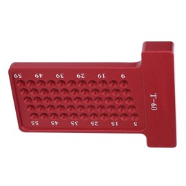 Woodworking Scriber T-Type Ruler Aluminium Alloy Woodworking Tools with Metric Positioning Scale Carpenter Tool Hole Measuring Device Carpenter Marking Tool (Red)