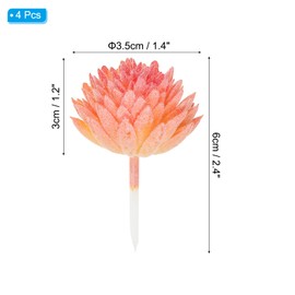 PATIKIL Artificial Succulents Picks, 4 Pack Unpotted Faux Succulent Small Fake Succulent Plants for Home Landscape Decoration, Orange