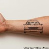 'Police Car Front' Temporary Tattoo - Water Resistant, Skin-Safe, Non-Toxic