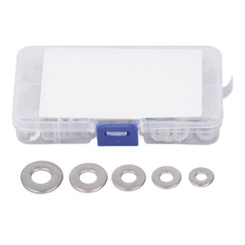 250PCS Flat Washer Kit Stainless Steel 5 Specifications Anti Corrosion Washers Assortment Set for Furniture