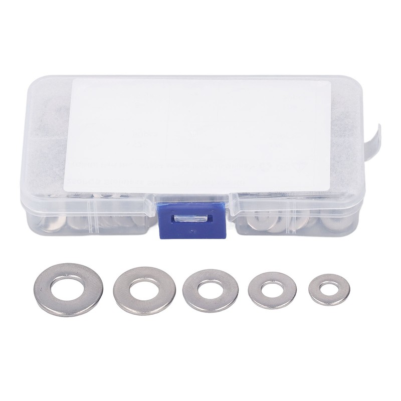 250PCS Flat Washer Kit Stainless Steel 5 Specifications Anti Corrosion