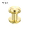 sourcing map 10Sets Brass Chicago Screw Fasteners, 8mm Concave Screw