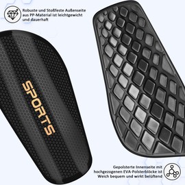 iMoebel Football Shin Pads Including Safety and Protection for Children, Men, Adults, Black, XL