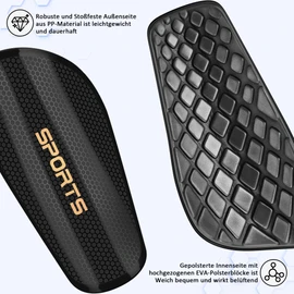 iMoebel Football Shin Pads Including Safety and Protection for Children, Men, Adults, Black, XL