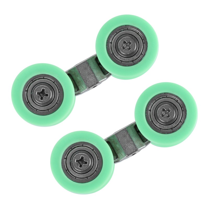 2Pcs UShaped Wheels Stainless Steel 4Wheel Small Rollers Shower Door