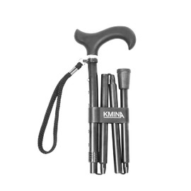 KMINA PRO - Gehstock Klappbar, Gehstock Damen HÃ¶henverstellbar, Gehstock Herren Elegant, Spazierstock Herren Schwarz, Gehstock Faltbar, Spazierstock Damen, Gehstock Aluminium