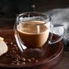 Komost Double Walled Glass Coffee Mugs Set of 2, 8.5oz
