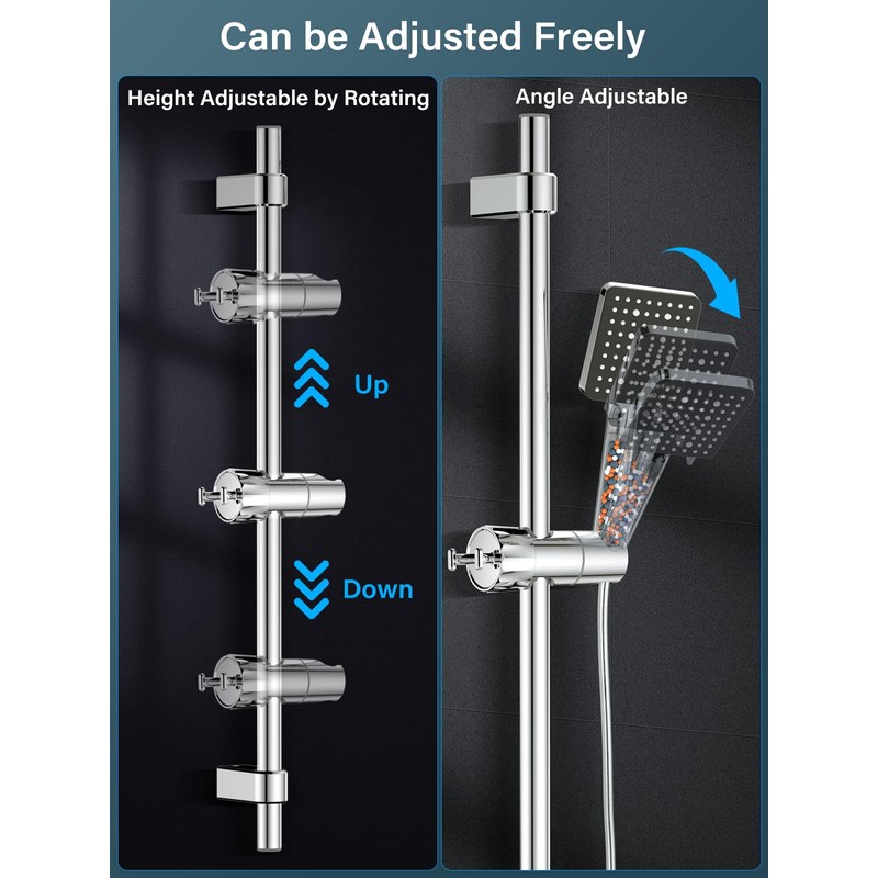 Universal Shower Head Holder with Shower Hose 1.6 m, YEAUPE