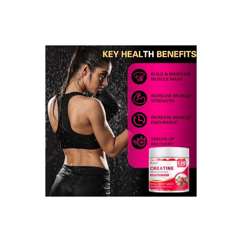 Creatine Gummies for Women - Booty Builder Supplement, Creatine Monohydrate