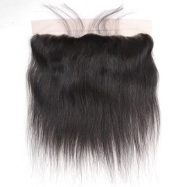 13x4 Lace Frontal Closure – 12 Inch Ear-to-Ear, Pre-Plucked, Brazilian Silky Straight Human Hair Extension, Natural Black #1B, Long-Lasting & Versatile