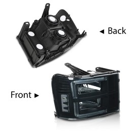 ALLGOOD LED Headlights Assembly Fit GMC Sierra 1500 2007-2013, Fit Sierra 2500HD 3500HD 2007-2014, Not Fit 2007 Sierra Classic Models Smoky Lens Black Housing Clear Reflector faros delanteros