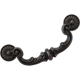 LBFEEL 6" Vintage Drop Bail Dresser Drawer Handle Rustic Antique Black Drawer Pulls Kitchen 6inch Cabinet Pull Handle Hardware 150 mm (4)