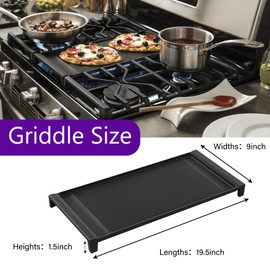CHILIPILI WB31X24738 Griddle Replacement Parts for GE Gas Stove, Cast Iron Center Griddle Plate Cooktop for General Electric Gas Grill Range Stove Top Grid WB31X24998 JGB700SEJ4SS Flat Top Pan