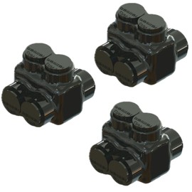 Insulated Splice Connector 2 Ports Wire Connectors 3/0-6AWG Wide Polaris Connector 7/32" Aluminum and Copper Insulated Wire Split Bolt Connector Pre-Filled with Oxide Inhibiting Compound (Pack of 3)