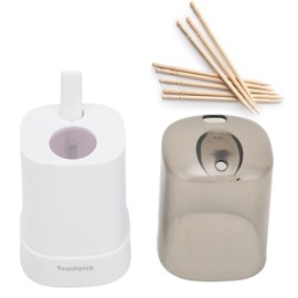 Tbest Toothpick Dispenser Palillero,Toothpick Box,Automatic Toothpick Dispenser,Kitchen Utensils Gadgets,Toothpick Holder Thickening Automatic Toothpick Dispenser for Kitchen Restaurant(White)