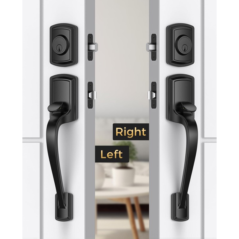 Mensarix Front Door Handle and Deadbolt Set for Right &