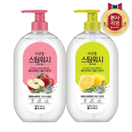 Jayeonpong Steam Wash Container 750mlx2, Choose 1 of Lemon/Apple, Apple / 자연퐁 스팀워시 용기 750mlx2개 레몬/애플 중 택1, 애플