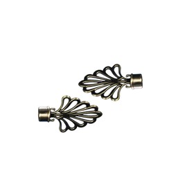 Liedeco End Piece for Curtain Rods Country House Design Diameter 16 mm Pack of 2 Antique Brass