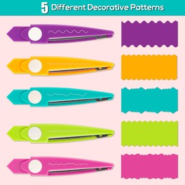 Briartw 5-Pack Replaceable Blade Decorative Scissors Set with Purple Portable Organizer - Perfect for DIY Paper Crafts,Scrapbooking,and Quilling,Zig Zag Edges Scissors Set