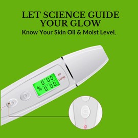 Xtracta Digital Skin Moisture & Oil Analyzer – Face Hydration Tester for All Skin Types – Portable Skincare Diagnostic Tool with LCD Display