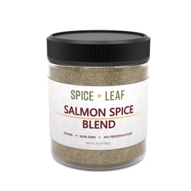Premium Salmon Spice Blend by Spice + Leaf - Gourmet Vegan, Preservative Free Spice Blend for Flavoring Salmon, Fish, Vegetables, Meat, and Poultry, 3.5 oz.