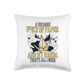 Easy Best Origami Crane Paper Gifts For Beginners A Squared Piece Paper Crane Folding Owl Origami Throw Pillow, 16x16, Multicolor