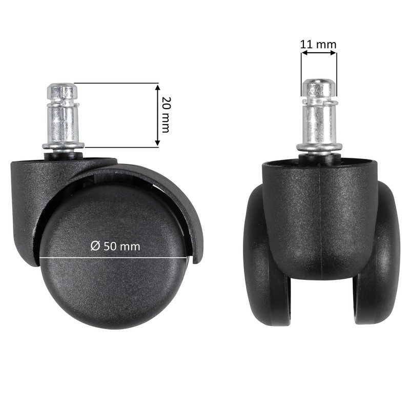 Amstyle SPM1.914 Locking Wheels for Office Chair for Use on