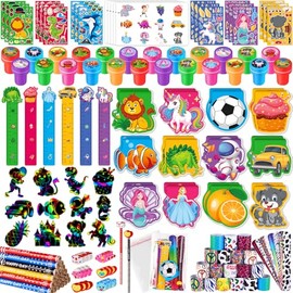 BenLouis 120 piezas de sellos, lápices, pegatinas, artículos de papelería escolares a granel para niños de 4-8-12 años, aula, cumpleaños, bolsas de du