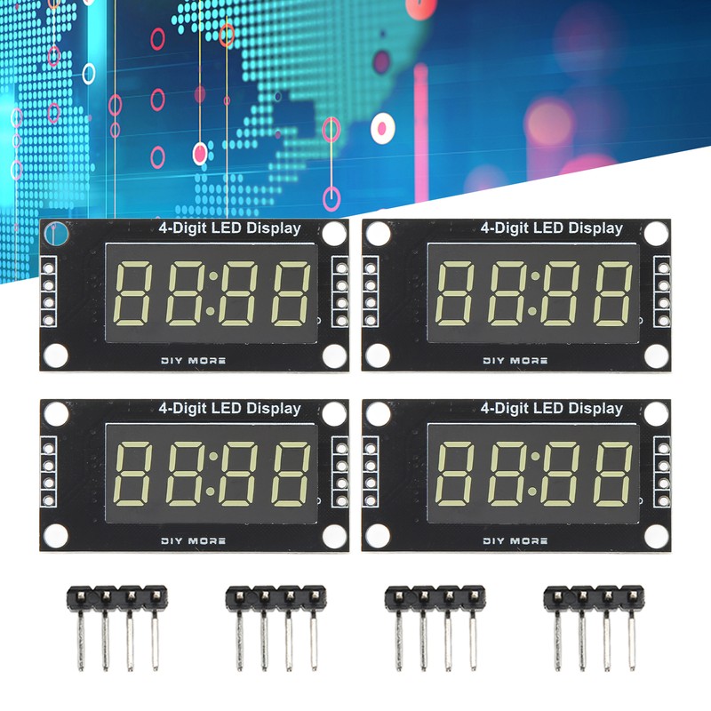 4 Sets Digital Tube Display Module LED 4 Digit 7