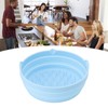 Silicone Air Cooker Pot Round Folded Blue Fryer Liner Tray