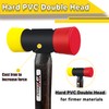 YIYITOOLS 2-Piece Rubber Mallet Set-24oz Wood Handle Rubber Hammer&35mm Dual-Faced