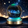 QIANCHANG 3D Solar System Crystal Ball with LED Stand, 80mm