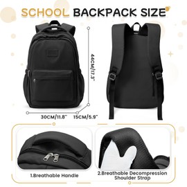 HYC00 Backpack School Teenager Girls Causal School Backpack Girl School Backpack Boys Girls College School Bag Waterproof Backpack Women Men School Bag Laptop Backpack for School Daypacks, B1-black