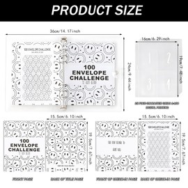 100 Envelope Challenge Folders, 100 Day Savings Challenge Book with Envelopes, Binder - 100-Day Bug Planner Start Set Financial Planner, Funny Budget Folder for Saving €5,050 with Money Envelopes