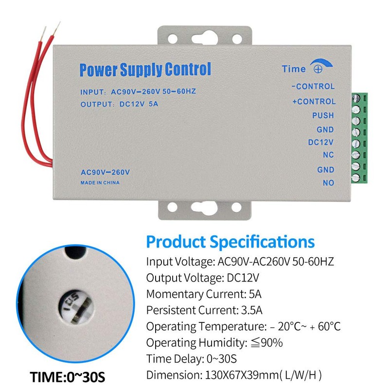 YiToo Access Control Power Supply K80 Power Switch DC 12V