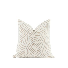 Croker Horse 2025 New 22x22'' inches Throw Pillow Cushion Covers - Paradise Beige Color Chenille Jacquard Embroidery Luxury Modern Style Couch Sofa Bed Pillow Cover for Living Room Bedroom